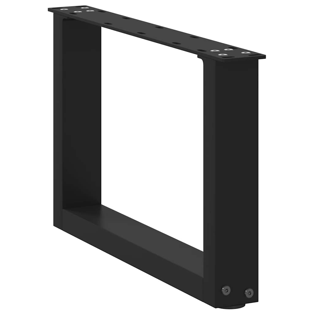 Noge za klub stolić U-oblik 2 kom Crne 50 x (30-31) cm Čelik