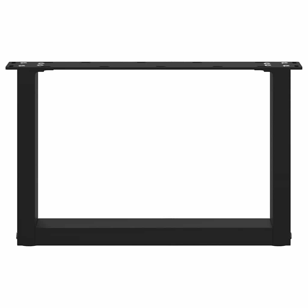 Noge za klub stolić U-oblik 2 kom Crne 50 x (30-31) cm Čelik