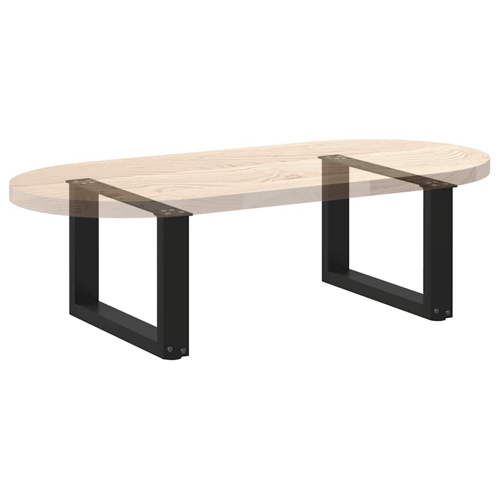 Noge za klub stolić U-oblik 2 kom Crne 50 x (30-31) cm Čelik