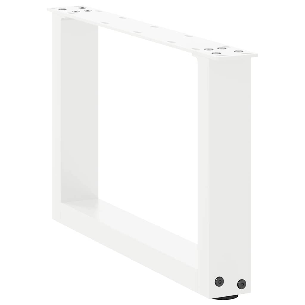 Noge za klub stolić U-oblik 2 kom Bijele 50 x (30-31) cm Čelik