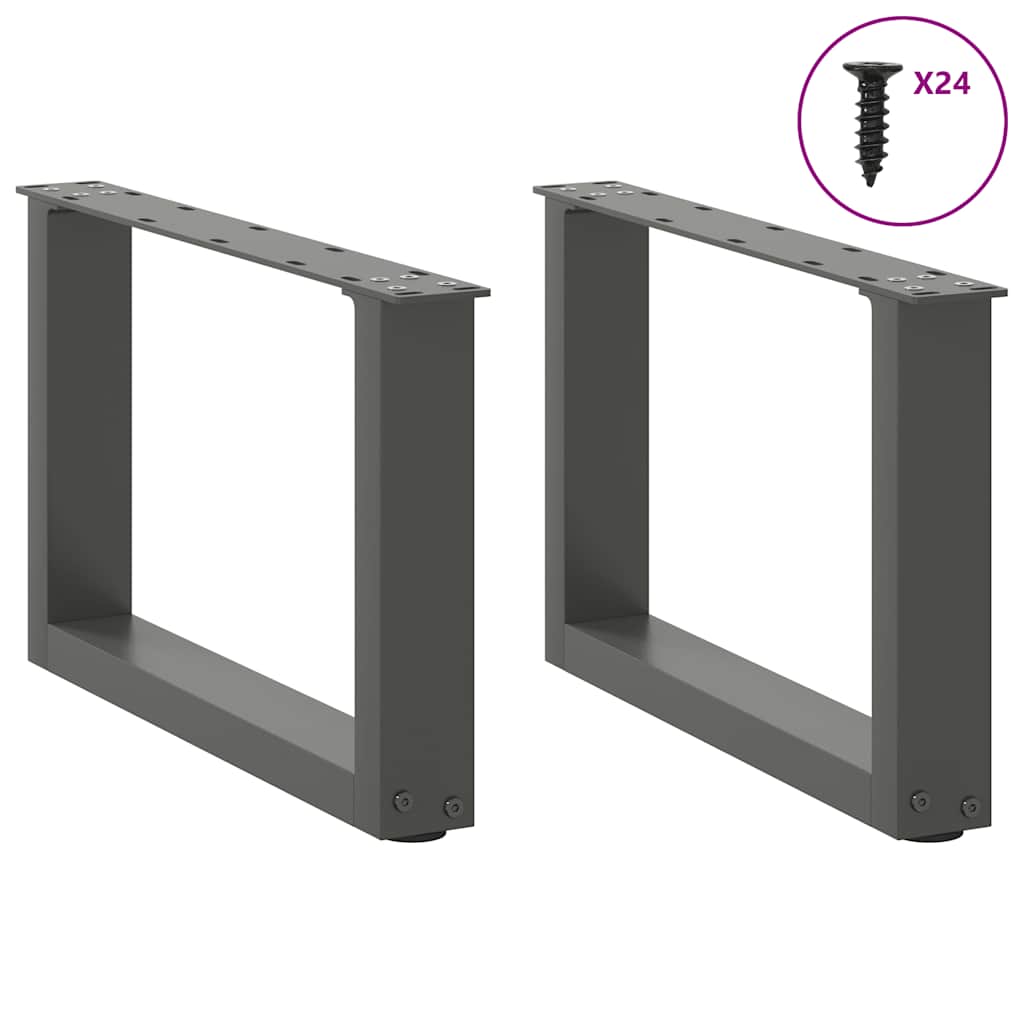 Noge za klub stolić U-oblik 2 kom antracit 50 x (30-31) cm čelik