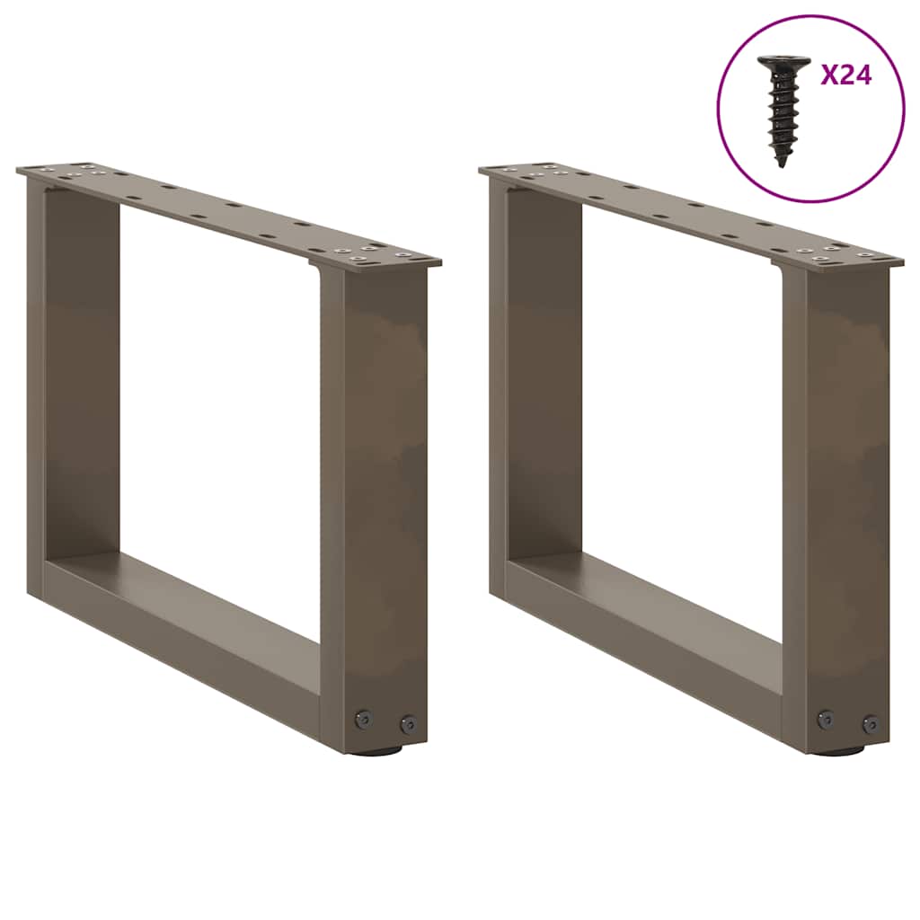 Noge za klub stolić U-oblik 2 kom Prirodni čelik 50 x (30-31) cm Čelik