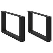 Noge za klub stolić U-oblik 2 kom Crne 60 x (30-31) cm Čelik