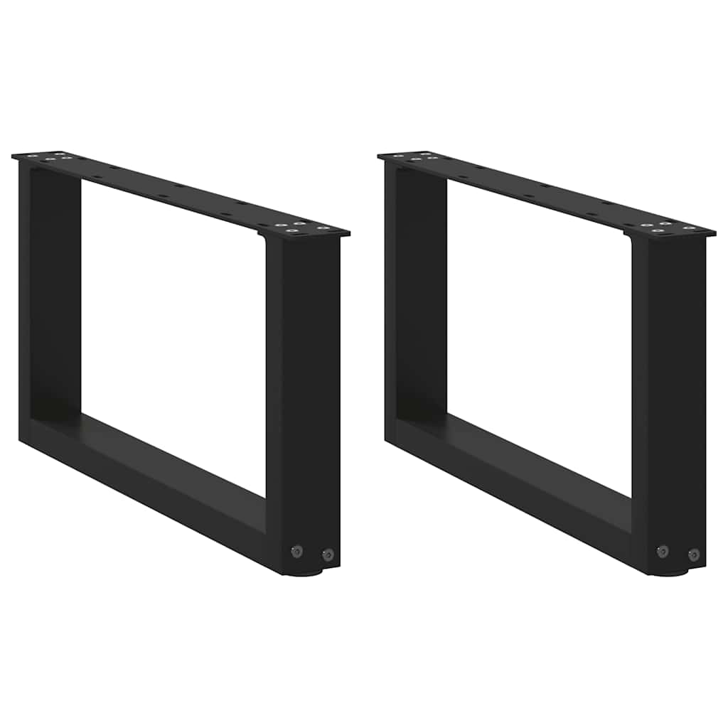 Noge za klub stolić U-oblik 2 kom Crne 60 x (30-31) cm Čelik