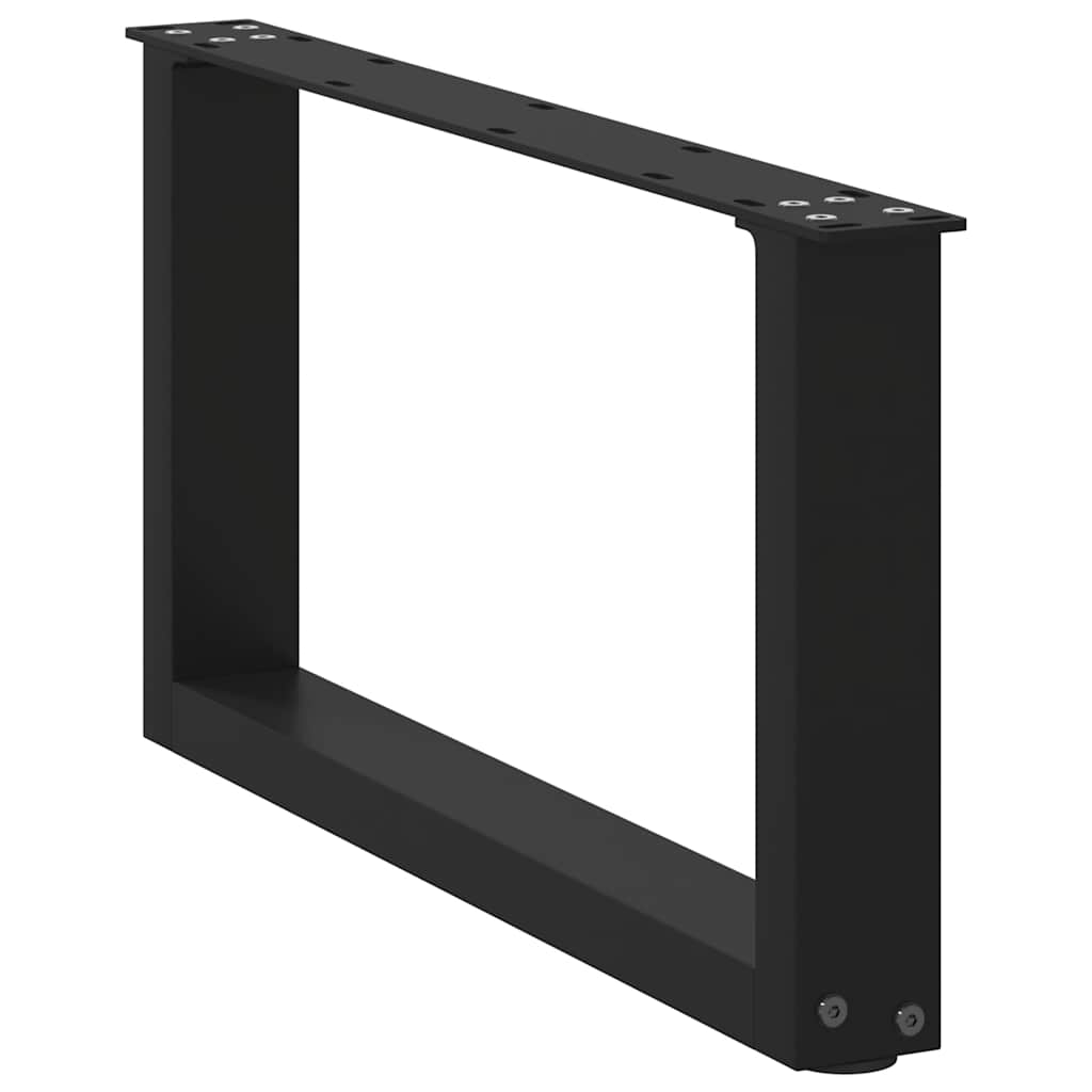 Noge za klub stolić U-oblik 2 kom Crne 60 x (30-31) cm Čelik