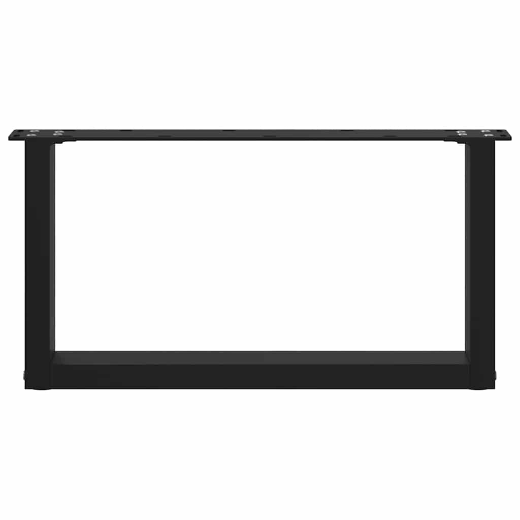 Noge za klub stolić U-oblik 2 kom Crne 60 x (30-31) cm Čelik