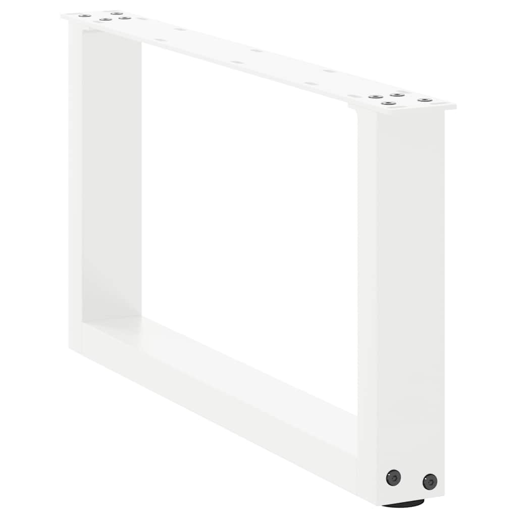 Noge za klub stolić U-oblik 2 kom Bijele 60 x (30-31) cm Čelik