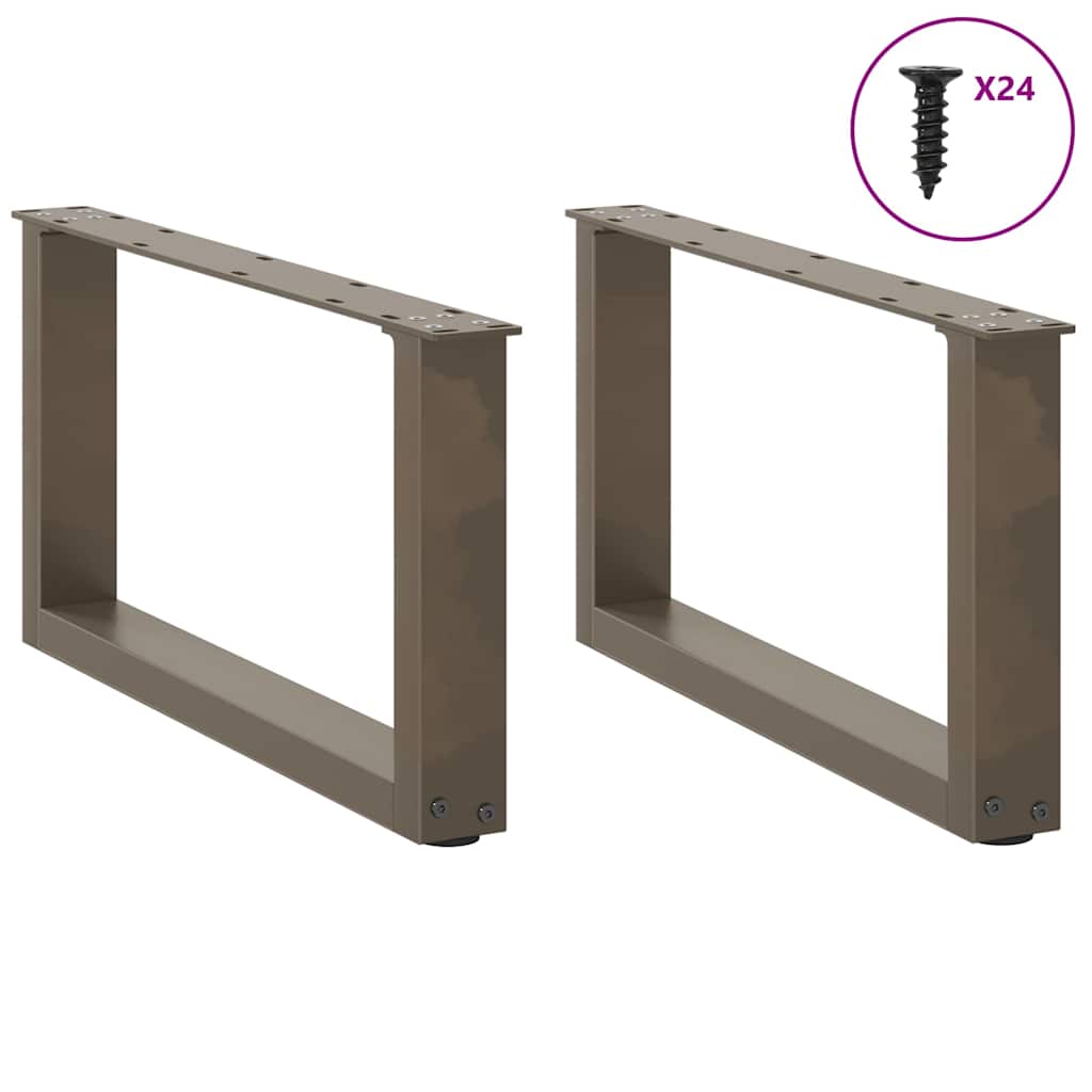 Noge za klub stolić U-oblik 2 kom Prirodni čelik 60 x (30-31) cm Čelik