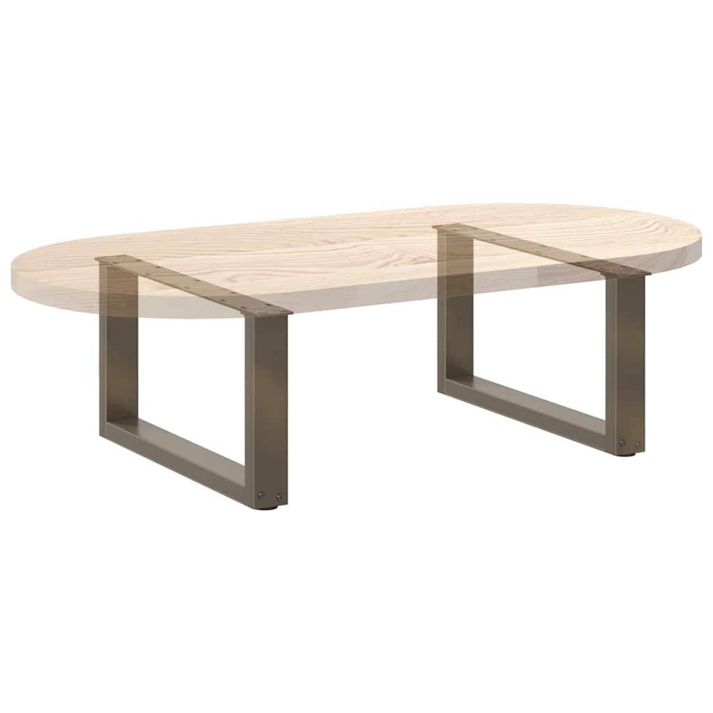Noge za klub stolić U-oblik 2 kom Prirodni čelik 60 x (30-31) cm Čelik