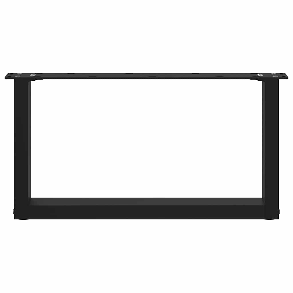 Noge za klub stolić U-oblik 2 kom Crne 70 x (30-31) cm Čelik