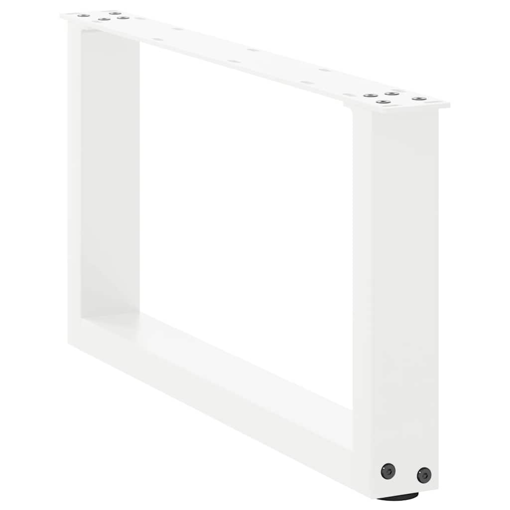 Noge za klub stolić U-oblik 2 kom Bijele 70 x (30-31) cm Čelik