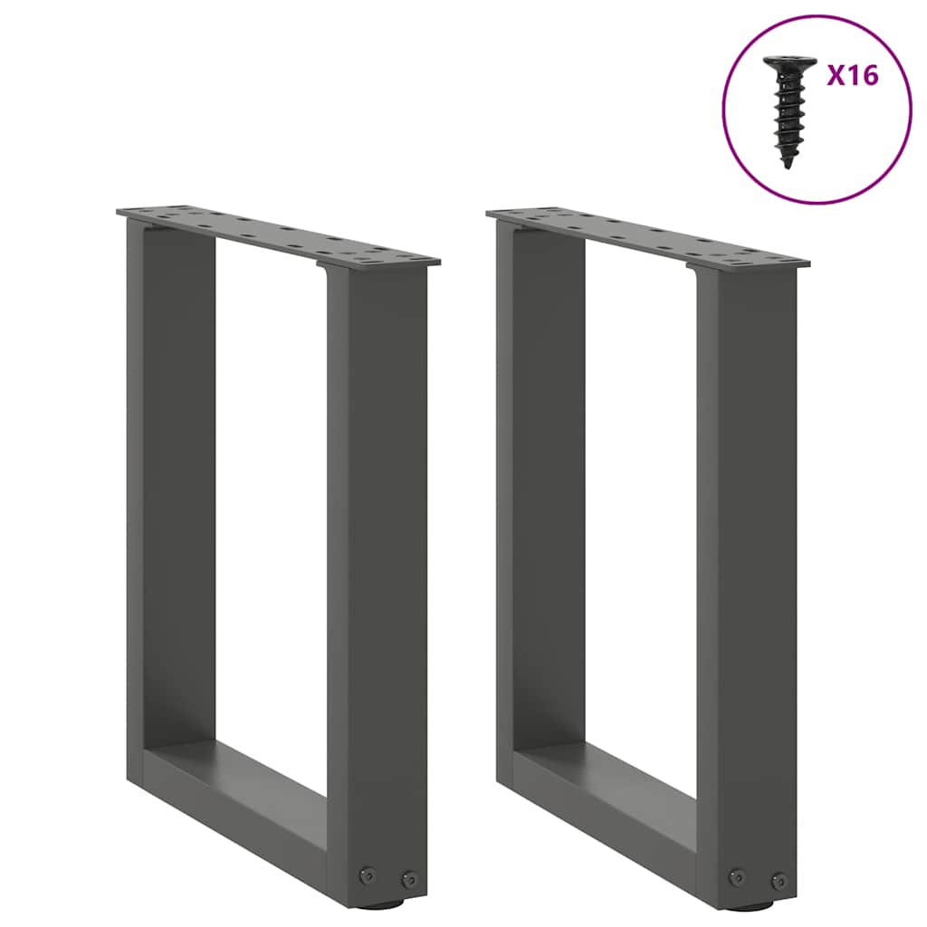 Noge za klub stolić U-oblik 2 kom antracit 28 x (42-43) cm čelik