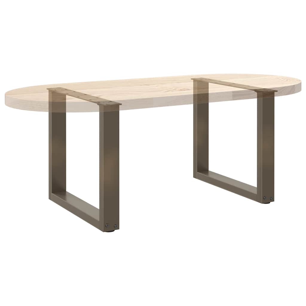 Noge za klub stolić U-oblik 2 kom Prirodni čelik 50 x (42-43) cm Čelik