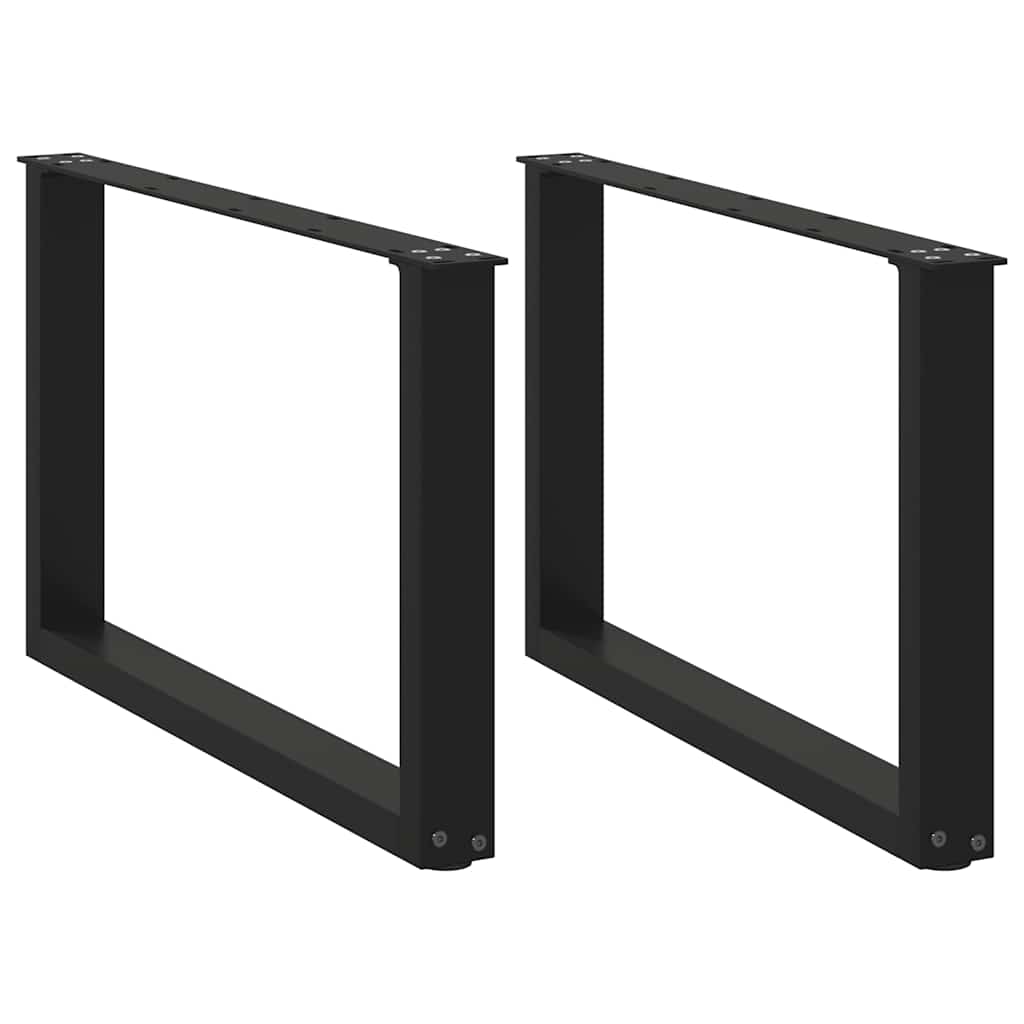 Noge za klub stolić U-oblik 2 kom Crne 60 x (42-43) cm Čelik