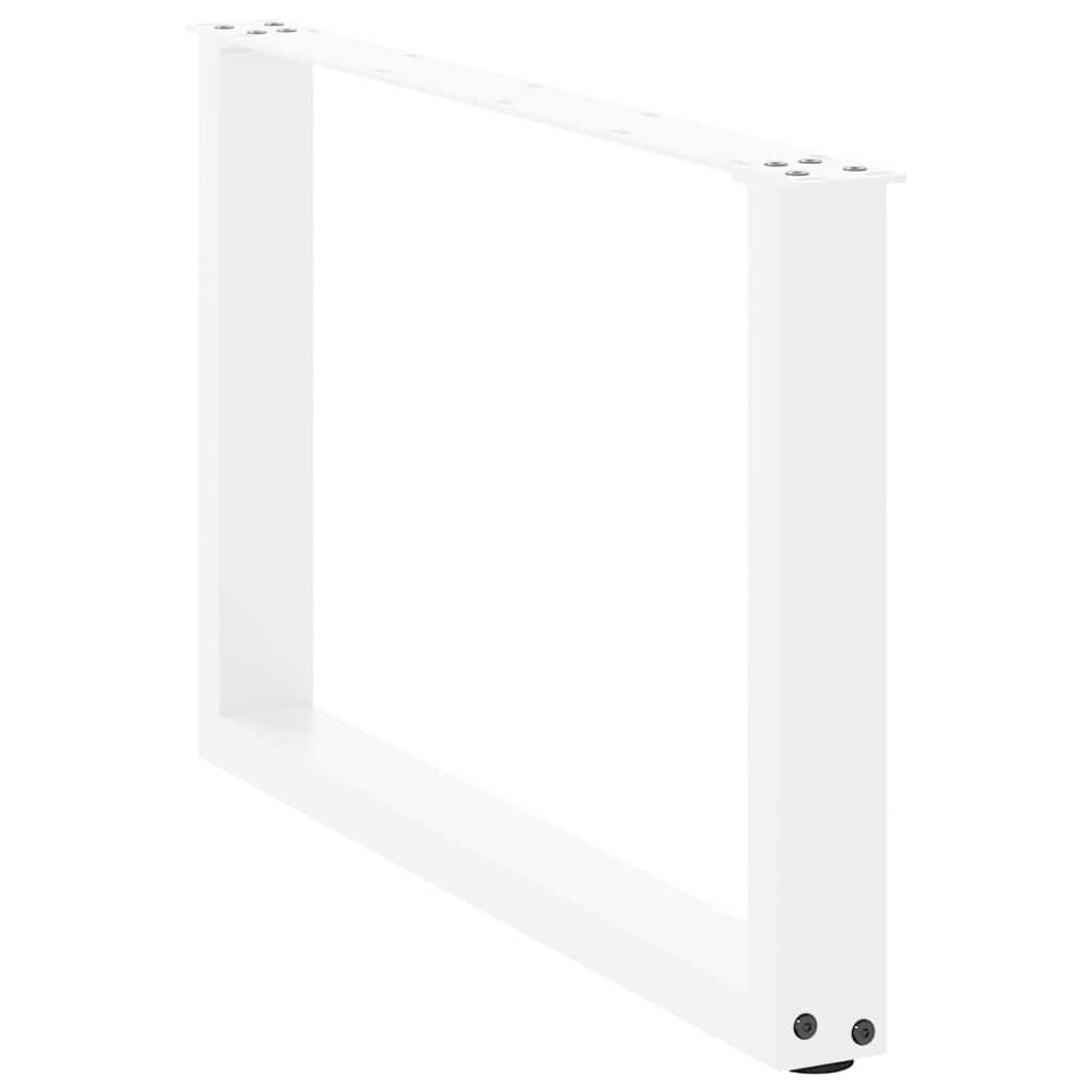 Noge za klub stolić U-oblik 2 kom Bijele 60 x (42-43) cm Čelik