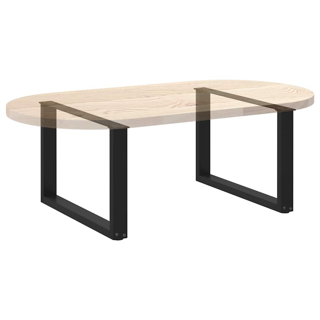 Noge za klub stolić U-oblik 2 kom Crne 70 x (42-43) cm Čelik