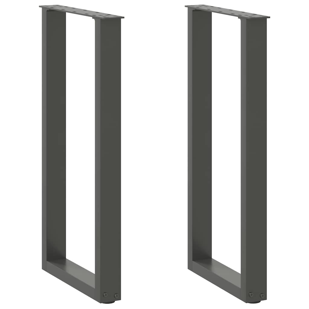 Noge za konzolni stol u obliku slova U, 2 kom, antracit, 38 x (72-73) cm, čelik