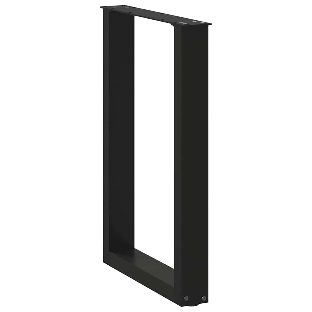 Noge za blagovaonski stol U-oblik 2 kom Crne 50 x (72-73) cm Čelik