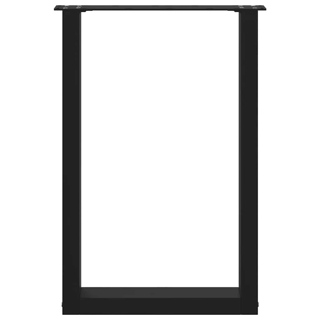 Noge za blagovaonski stol U-oblik 2 kom Crne 50 x (72-73) cm Čelik
