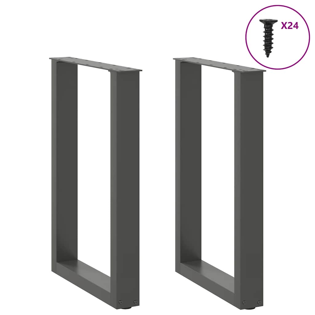 Noge za blagovaonski stol U-oblik 2 kom antracit 50 x (72-73) cm čelik