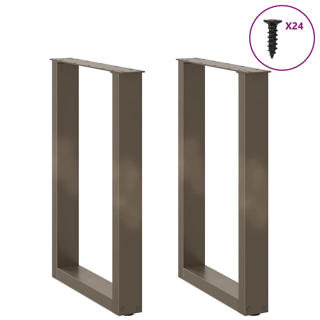 Noge za blagovaonski stol U-oblik 2 kom Prirodni čelik 50 x (72-73) cm Čelik