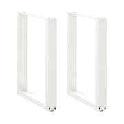 Noge za blagovaonski stol U-oblik 2 kom Bijele 60 x (72-73) cm Čelik