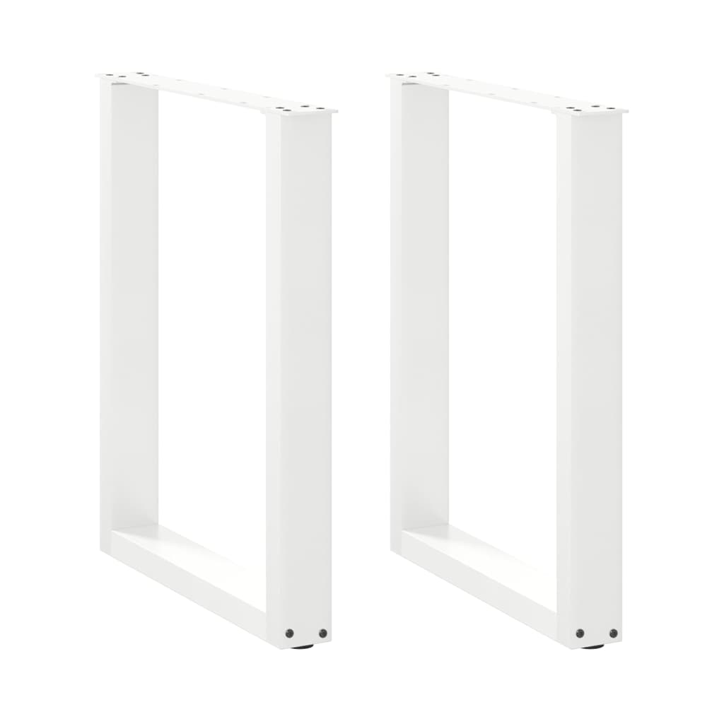 Noge za blagovaonski stol U-oblik 2 kom Bijele 60 x (72-73) cm Čelik