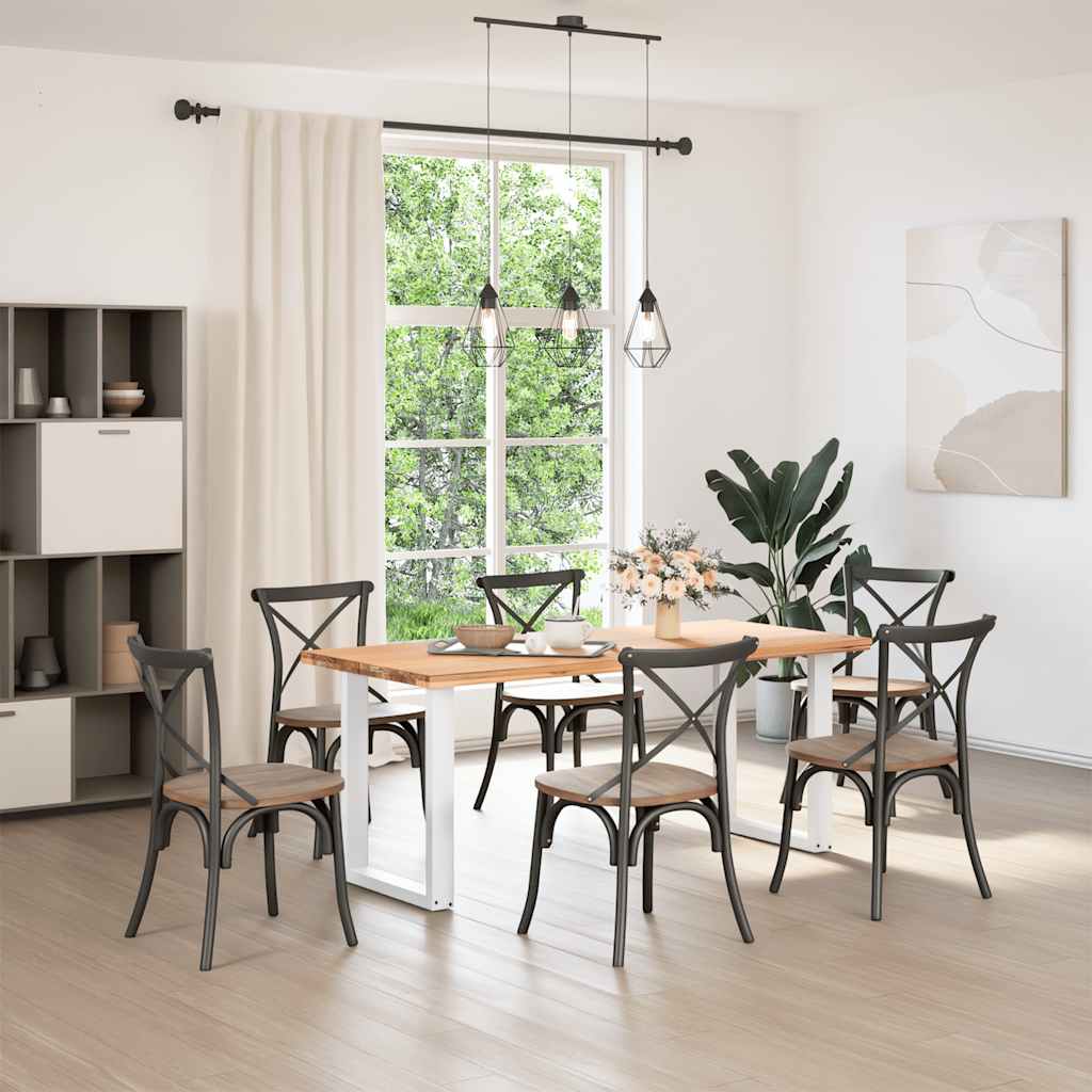 Noge za blagovaonski stol U-oblik 2 kom Bijele 60 x (72-73) cm Čelik