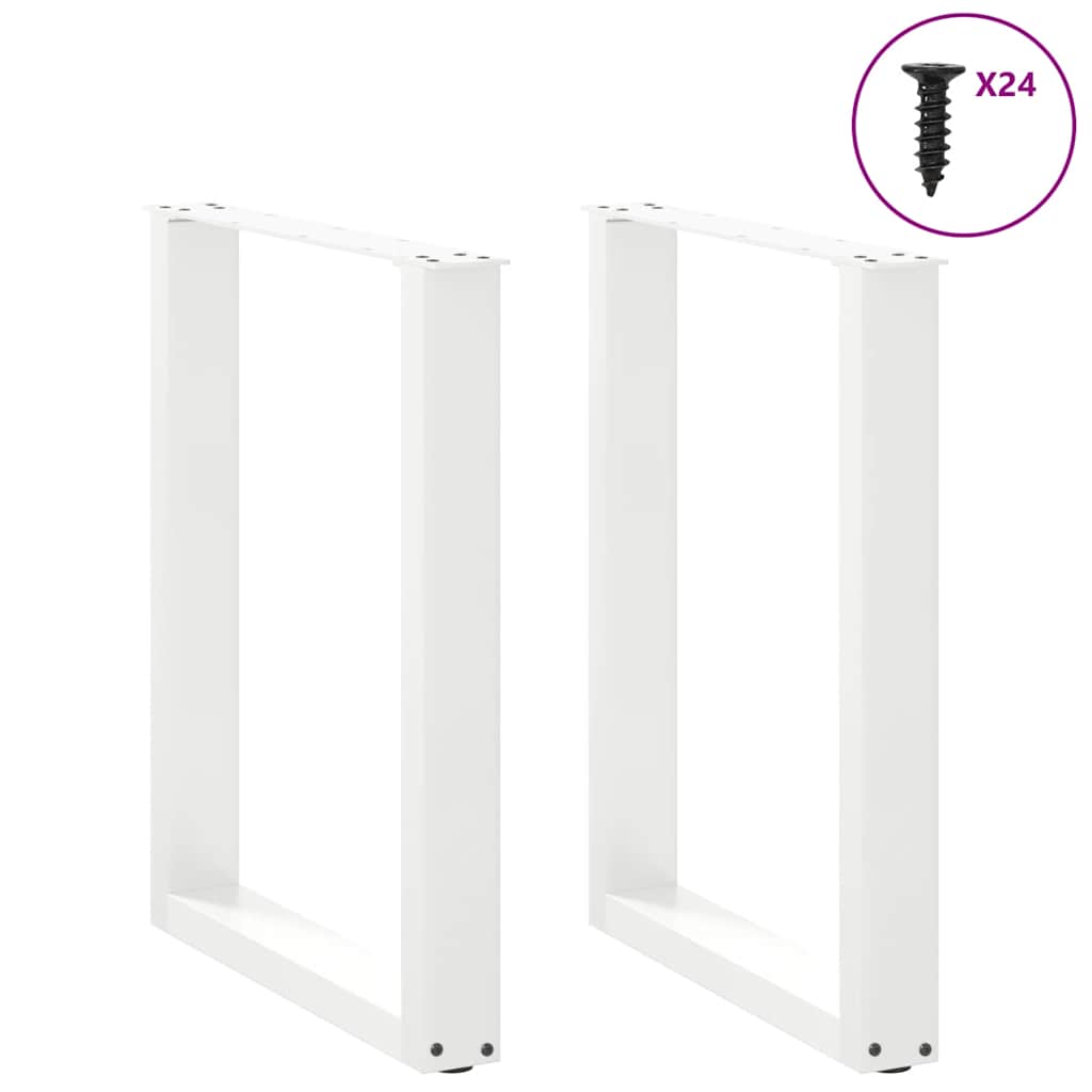 Noge za blagovaonski stol U-oblik 2 kom Bijele 60 x (72-73) cm Čelik