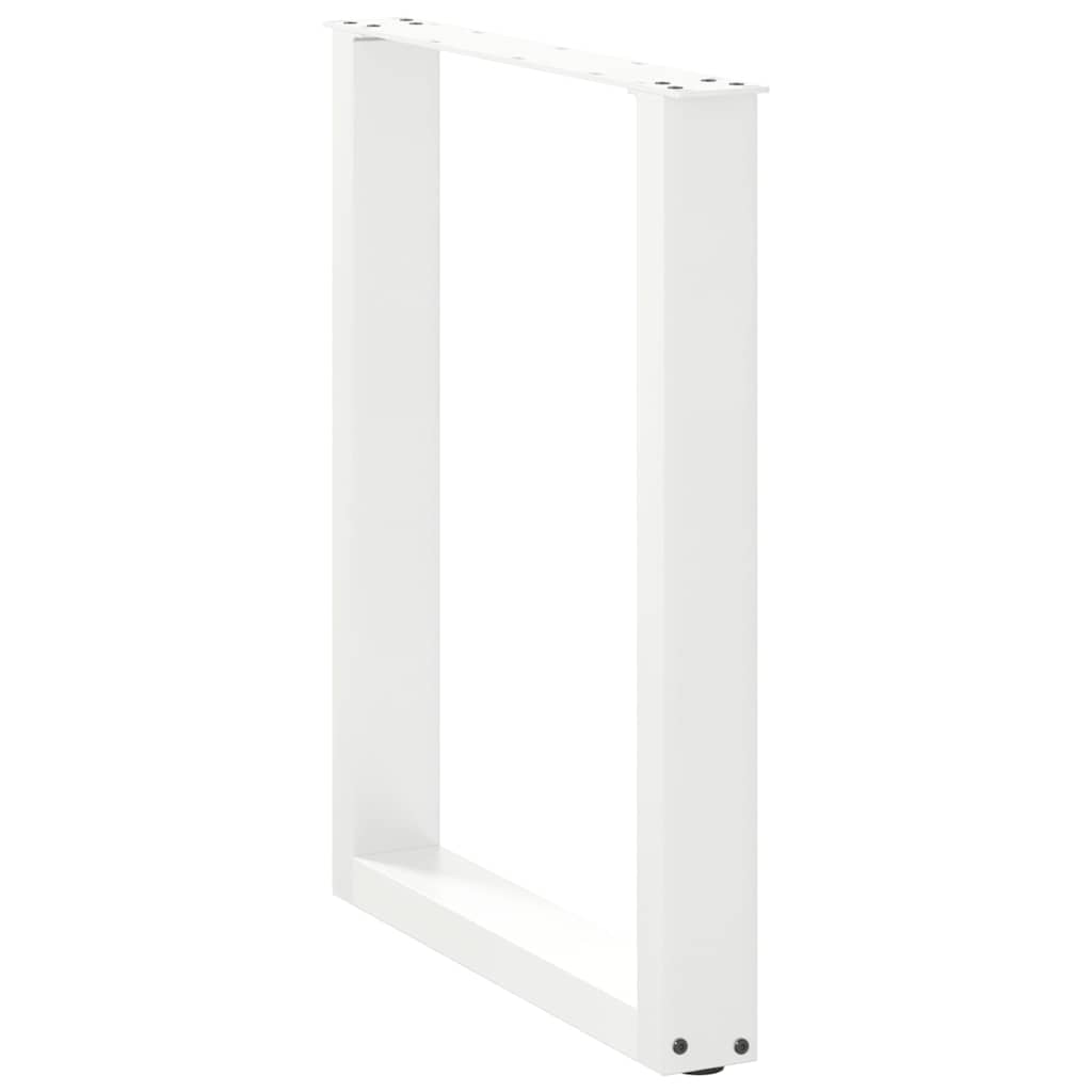 Noge za blagovaonski stol U-oblik 2 kom Bijele 60 x (72-73) cm Čelik