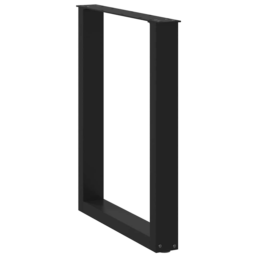 Noge za blagovaonski stol U-oblik 2 kom Crne 70 x (72-73) cm Čelik