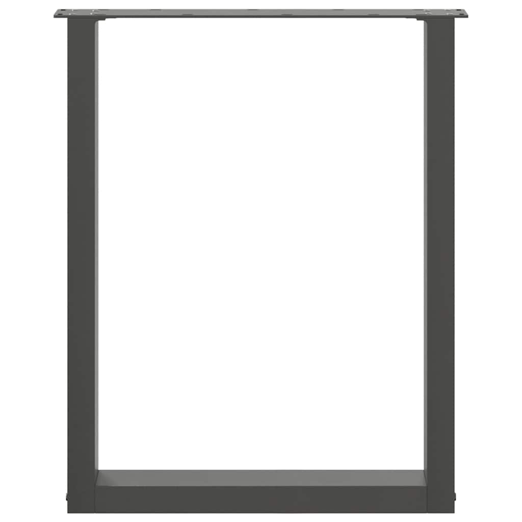 Noge za blagovaonski stol U-oblik 2 kom Crne 70 x (72-73) cm Čelik