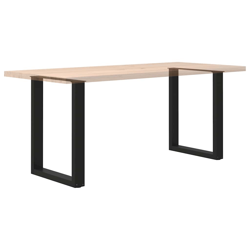 Noge za blagovaonski stol U-oblik 2 kom Crne 70 x (72-73) cm Čelik