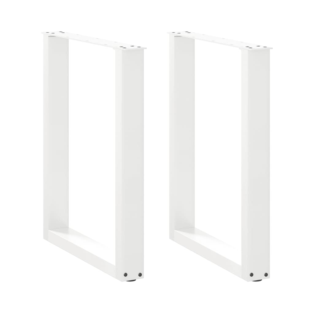 Noge za blagovaonski stol U-oblik 2 kom Bijele 70 x (72-73) cm Čelik