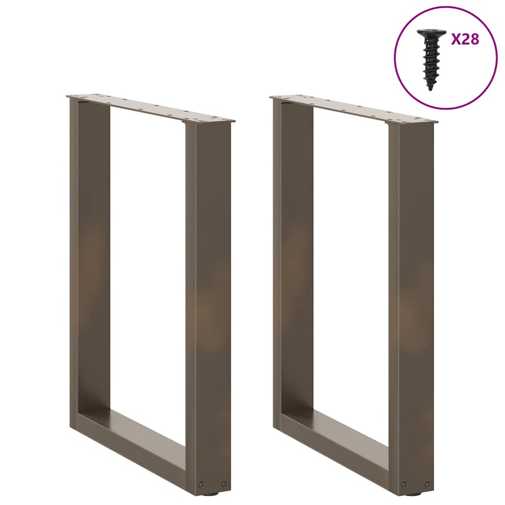 Noge za blagovaonski stol U-oblik 2 kom Prirodni čelik 70 x (72-73) cm Čelik