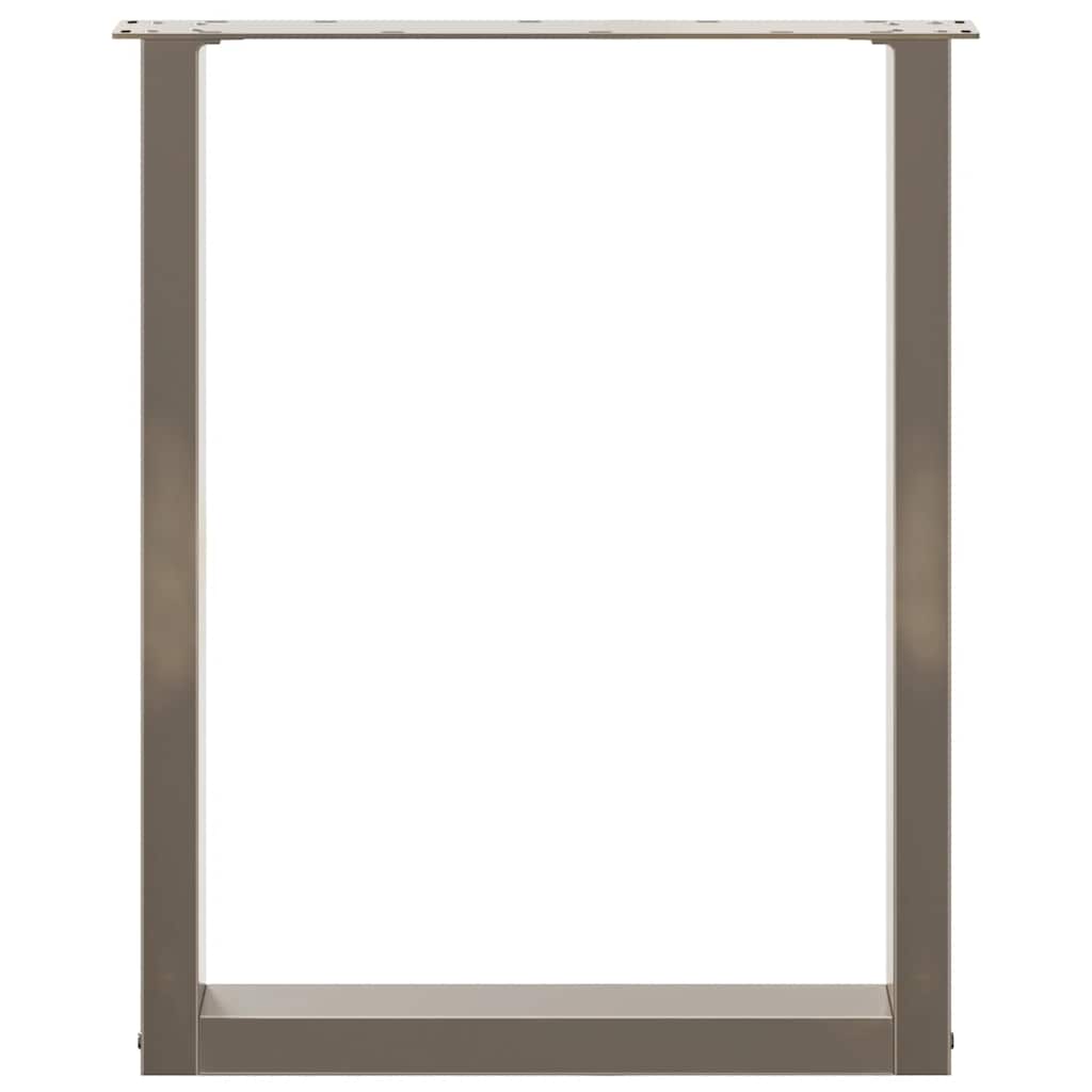Noge za blagovaonski stol U-oblik 2 kom Prirodni čelik 70 x (72-73) cm Čelik