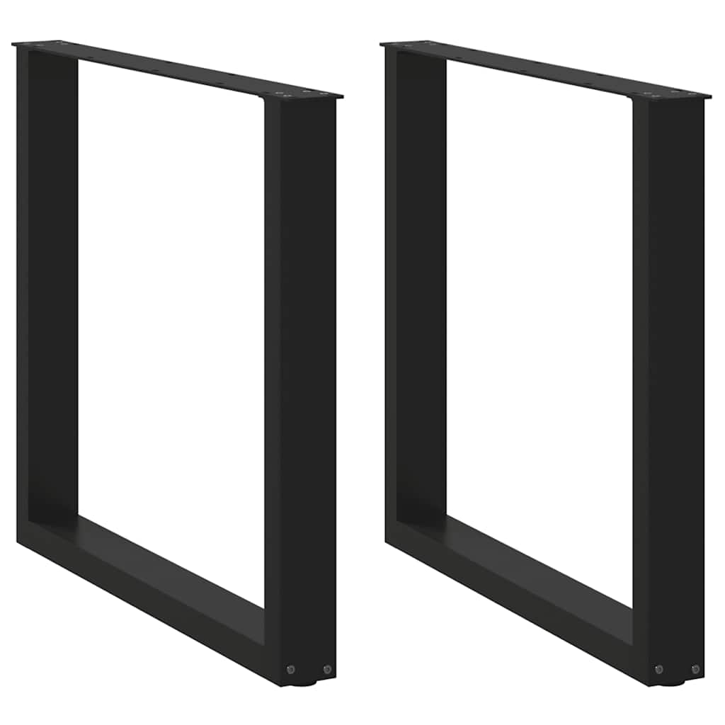 Noge za blagovaonski stol U-oblik 2 kom Crne 80 x (72-73) cm Čelik