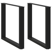 Noge za blagovaonski stol U-oblik 2 kom Crne 80 x (72-73) cm Čelik