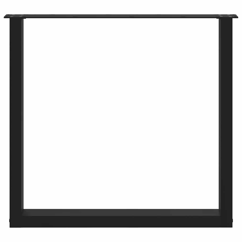 Noge za blagovaonski stol U-oblik 2 kom Crne 80 x (72-73) cm Čelik