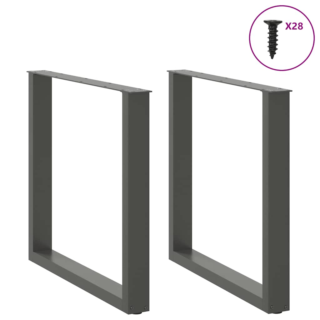 Noge za blagovaonski stol U-oblik 2 kom antracit 80 x (72-73) cm čelik