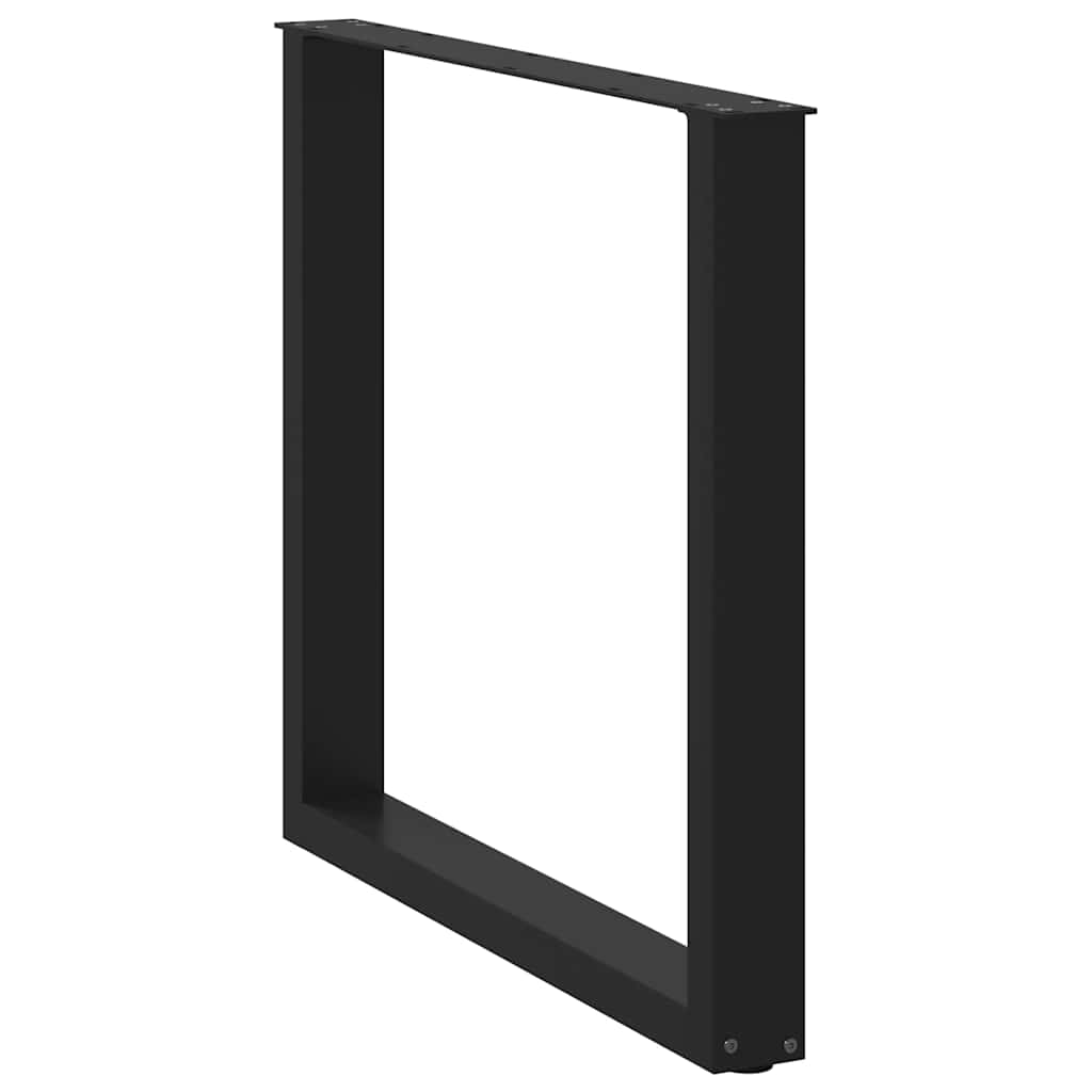 Noge za blagovaonski stol U-oblik 2 kom Crne 90 x (72-73) cm Čelik
