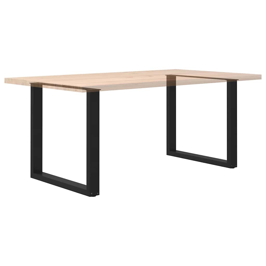 Noge za blagovaonski stol U-oblik 2 kom Crne 90 x (72-73) cm Čelik