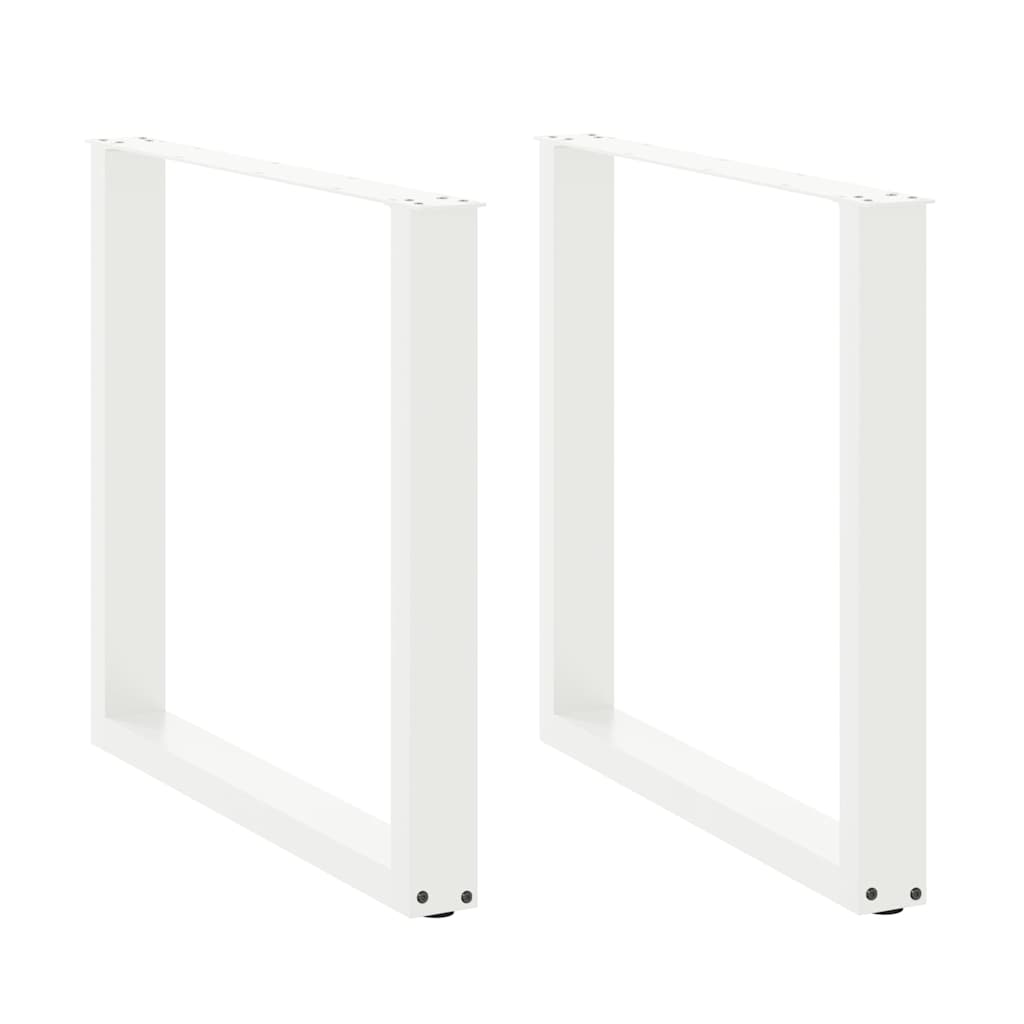 Noge za blagovaonski stol U-oblik 2 kom Bijele 90 x (72-73) cm Čelik