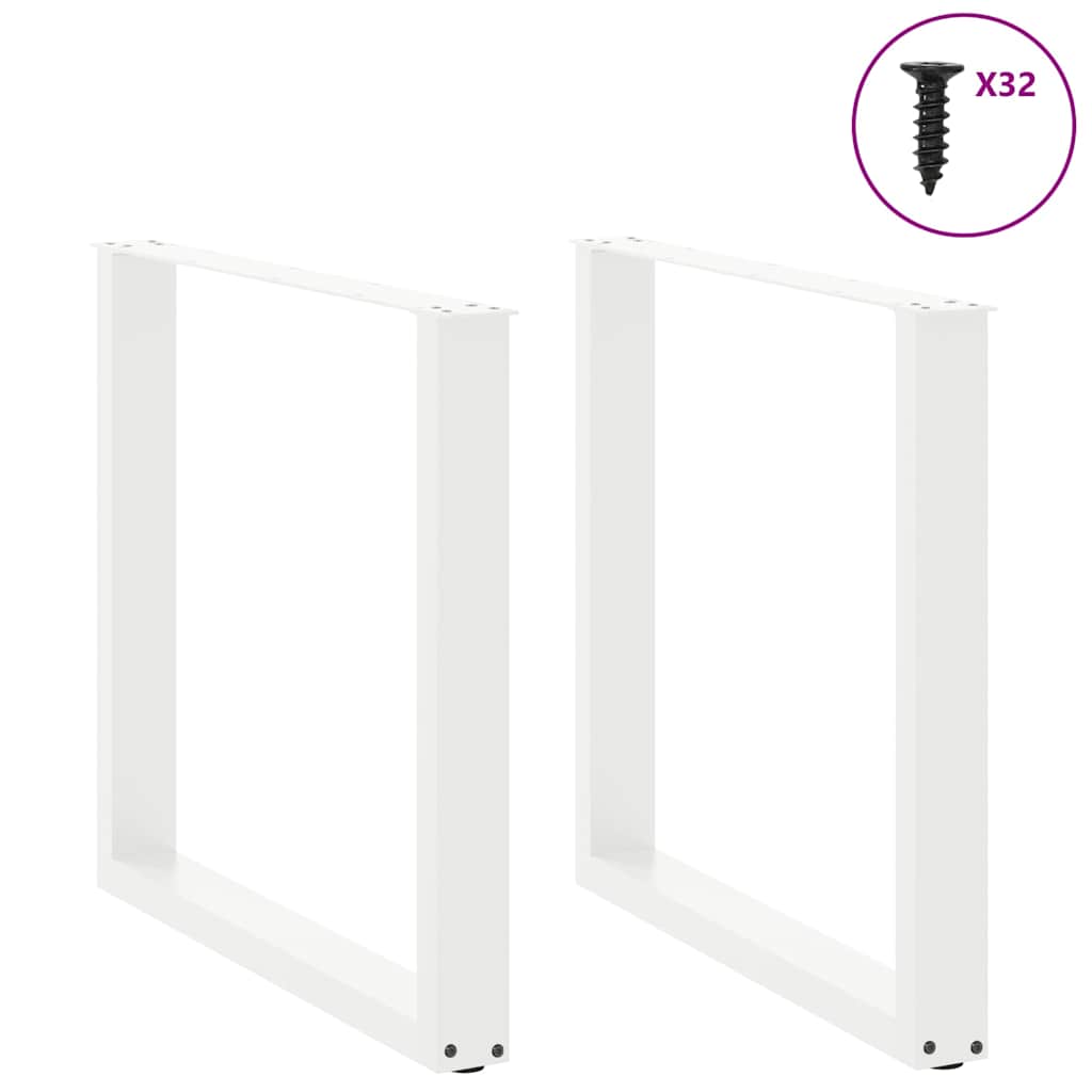 Noge za blagovaonski stol U-oblik 2 kom Bijele 90 x (72-73) cm Čelik