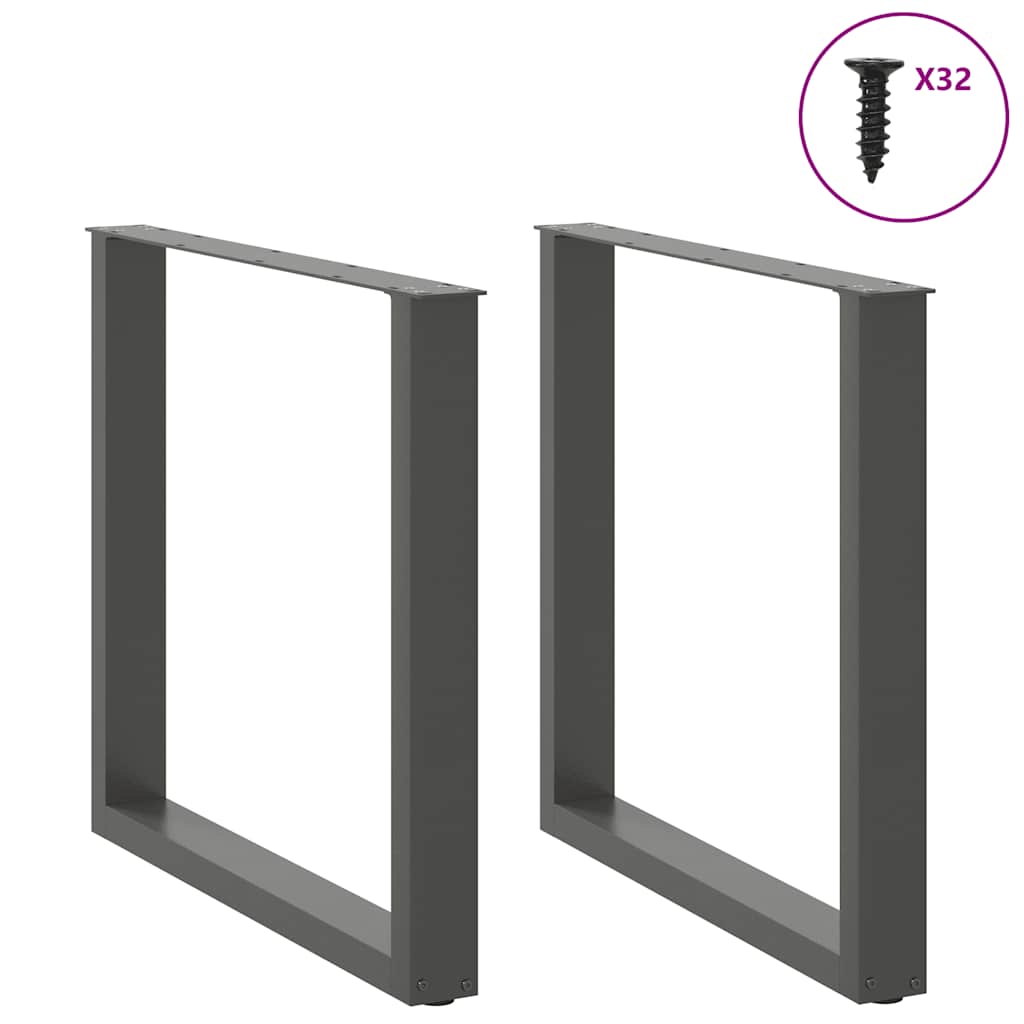 Noge za blagovaonski stol U-oblik 2 kom antracit 90 x (72-73) cm čelik
