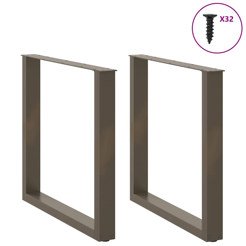 Noge za blagovaonski stol U-oblik 2 kom Prirodni čelik 90 x (72-73) cm Čelik