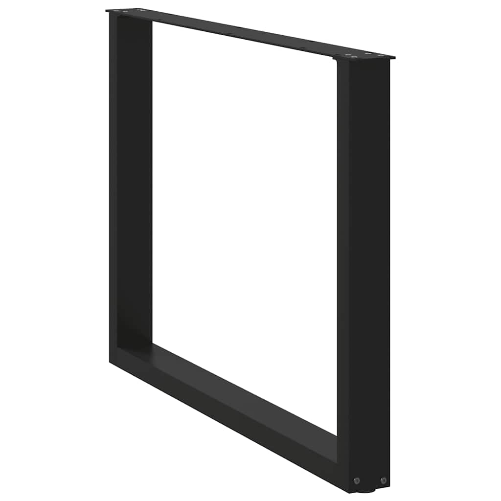 Noge za blagovaonski stol U-oblik 2 kom Crne 100 x (72-73) cm Čelik