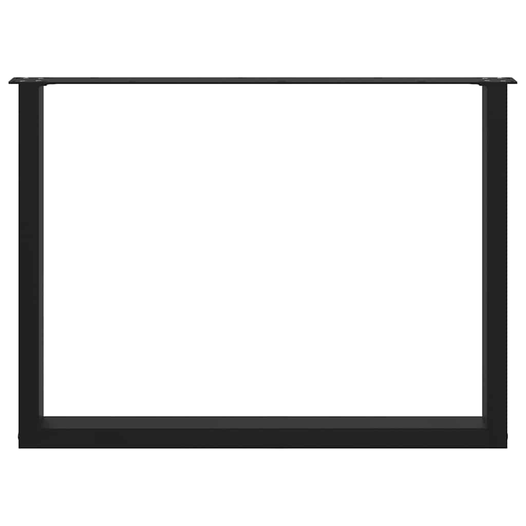 Noge za blagovaonski stol U-oblik 2 kom Crne 100 x (72-73) cm Čelik