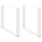 Noge za blagovaonski stol U-oblik 2 kom Bijele 100 x (72-73) cm Čelik