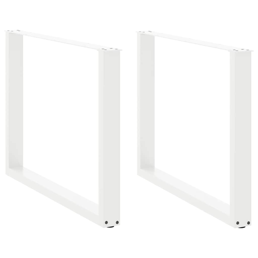 Noge za blagovaonski stol U-oblik 2 kom Bijele 100 x (72-73) cm Čelik